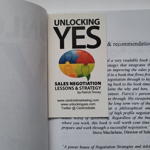 Unlocking Yes: Sales Negotiation Lessons and Strategy [Signed] Book - Paperback - Picture 6 of 8